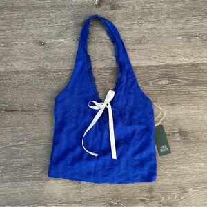 NWT Small Wild Fable Blue Floral Sleeveless Tank Top Crop Top